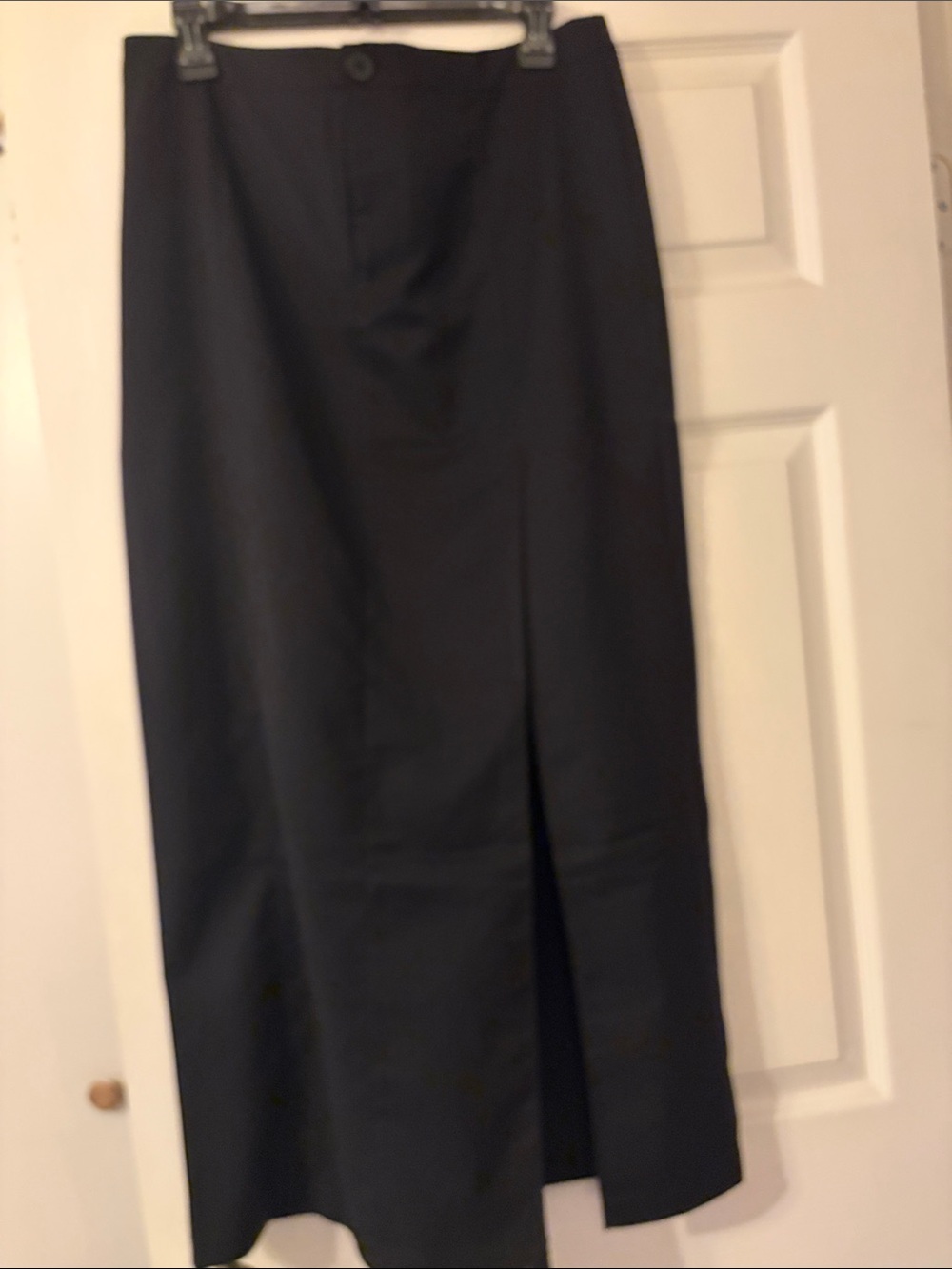 H&M Black Midi Pencil Skirt with Front Slit